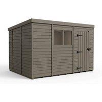 Buttercup Farm 13ft x 10ft Composite Pent Garden Shed Single Door With Windows in Grey
