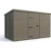 Buttercup Farm 14ft x 9ft Composite Pent Garden Shed Single Door No Windows in Grey