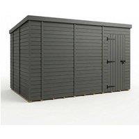 Buttercup Farm 14ft x 10ft Composite Pent Garden Shed Single Door No Windows in Grey