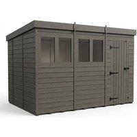 Buttercup Farm 15ft x 10ft Composite Pent Garden Shed Single Door With Windows in Grey