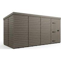 Buttercup Farm 16ft x 9ft Composite Pent Garden Shed Single Door No Windows in Grey