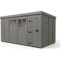 Buttercup Farm 17ft x 9ft Composite Pent Garden Shed Single Door With Windows in Grey