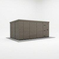 Buttercup Farm 17ft x 10ft Composite Pent Garden Shed Single Door No Windows in Grey