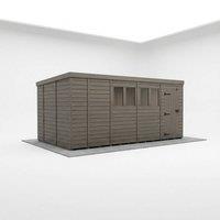 Buttercup Farm 17ft x 10ft Composite Pent Garden Shed Single Door With Windows in Grey