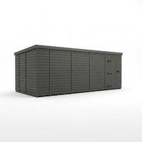 Buttercup Farm 18ft x 9ft Composite Pent Garden Shed Single Door No Windows in Grey