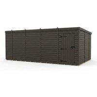 Buttercup Farm 18ft x 10ft Composite Pent Garden Shed Single Door No Windows in Grey