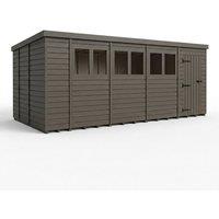 Buttercup Farm 19ft x 9ft Composite Pent Garden Shed Single Door With Windows in Grey