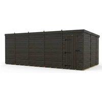 Buttercup Farm 19ft x 10ft Composite Pent Garden Shed Single Door No Windows in Grey