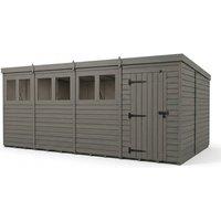 Buttercup Farm 20ft x 9ft Composite Pent Garden Shed Single Door With Windows in Grey