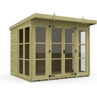 Buttercup Farm 8ft x 7ft Georgian Pent Summer House - Pressure Treated Timber in Brown