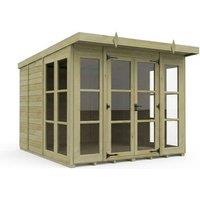 Buttercup Farm 8ft x 9ft Georgian Pent Summer House - Pressure Treated Timber in Brown