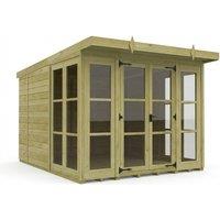Buttercup Farm 8ft x 10ft Georgian Pent Summer House - Pressure Treated Timber in Brown