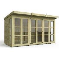 Buttercup Farm 12ft x 6ft Georgian Pent Summer House - Pressure Treated Timber in Brown