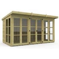 Buttercup Farm 12ft x 7ft Georgian Pent Summer House - Pressure Treated Timber in Brown