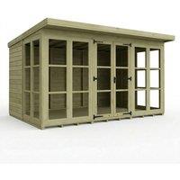 Buttercup Farm 12ft x 8ft Georgian Pent Summer House - Pressure Treated Timber in Brown