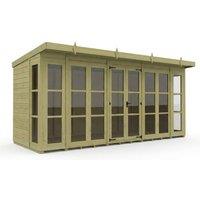 Buttercup Farm 16ft x 6ft Georgian Pent Summer House - Pressure Treated Timber in Brown