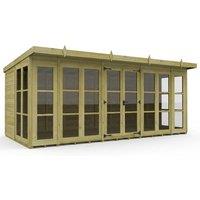 Buttercup Farm 16ft x 8ft Georgian Pent Summer House - Pressure Treated Timber in Brown