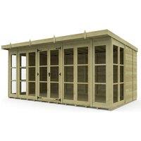 Buttercup Farm 16ft x 9ft Georgian Pent Summer House - Pressure Treated Timber in Brown