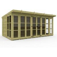 Buttercup Farm 16ft x 10ft Georgian Pent Summer House - Pressure Treated Timber in Brown