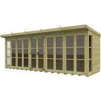 Buttercup Farm 20ft x 6ft Georgian Pent Summer House - Pressure Treated Timber in Brown