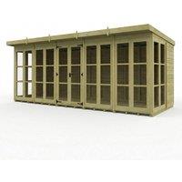 Buttercup Farm 20ft x 7ft Georgian Pent Summer House - Pressure Treated Timber in Brown