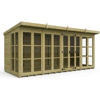 Buttercup Farm 20ft x 8ft Georgian Pent Summer House - Pressure Treated Timber in Brown