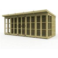 Buttercup Farm 20ft x 9ft Georgian Pent Summer House - Pressure Treated Timber in Brown