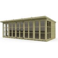 Buttercup Farm 20ft x 10ft Georgian Pent Summer House - Pressure Treated Timber in Brown