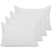 Grace Microfiber Pillow Cases Pack of 4 with Envelope Closure in White | Size: Standard Pillow Case