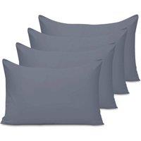 Grace Microfiber Pillow Cases Pack of 4 with Envelope Closure in Grey | Size: Standard Pillow Case