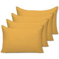 Grace Microfiber Pillow Cases Pack of 4 with Envelope Closure in Gold | Size: Standard Pillow Case