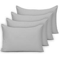 Grace Microfiber Pillow Cases Pack of 4 with Envelope Closure in Light Grey | Size: Standard Pillow Case