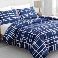 Grace Premium Microfiber Duvet Cover Set Lightweight & Breathable in Blue | Size: Double