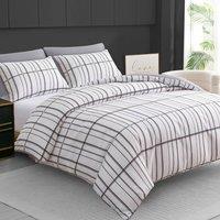 Grace Brushed Duvet Cover Sets Premium Microfiber Duvet Cover in White | Size: Double