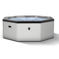 Wave Spas Wave Como 6-Person Foam Hot Tub with Integrated Heater & 90 Jets in Light Grey