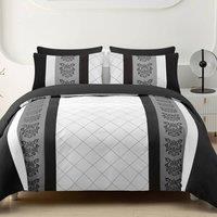Grace Double Brushed Double Duvet Cover Supersoft with Zipper Closure in Black | Size: Super King