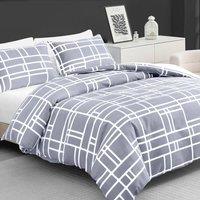 Grace Premium Microfiber Duvet Cover Set Lightweight & Breathable in Warm White | Size: Double