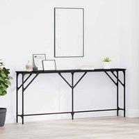 Berkfield Home Console Table Black Oak 180x23x75 cm Engineered Wood | Size: 180 x 23 x 75 cm