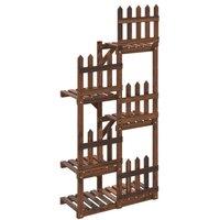 Berkfield Home Flower Stand 60x25x130 cm Solid Wood Fir in Brown | Size: 60 x 25 x 130 cm