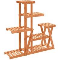 Berkfield Home Flower Stand 95x25x96 cm Solid Wood Fir in Brown | Size: 95 x 25 x 96 cm