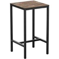 netfurniture Belgravia Planked Vintage Wood Bar Height Table Black - 60 x 60cm | Size: 60 x 60 cm