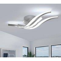 Goeco LED Ceiling Light, Modern Silver Ceiling Light, 24W, Waves, 6500K in White