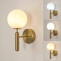 Goeco Modern Wall Lamp, Glass Lampshade, Dimmable Indoor Lighting Fixtures in Gold