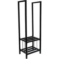 Lemon Pavilion Furniture and Decor Tall Square Shelved Log Storage - L38 x W42 x H120 cm - Black