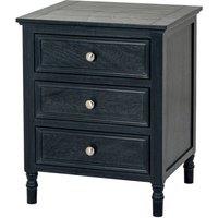 Lemon Pavilion Furniture and Decor Contour Collection 3 Drawer Side Table - Wood - L43xW48xH59 cm - Black
