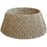 Lemon Pavilion Furniture and Decor Round Foldable Diamond Wicker Tree Skirt - L60 x W60 x H26 cm - Brown