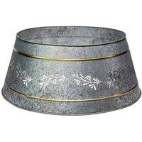 Lemon Pavilion Furniture and Decor Cut Out Mistletoe Tree Skirt - Iron - L25 x W67 x H67 cm - Galvanised in Grey