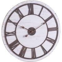 Lemon Pavilion Furniture and Decor Rustic Wooden Clock with Aged Numerals and Hands - L4 x W68 x H68 cm in Brown