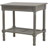 Lemon Pavilion Furniture and Decor The Serene Rattan Collection Side Table - L40 x W60 x H60 cm - Grey