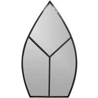 Lemon Pavilion Furniture and Decor Leaf Arch Outdoor Mirror - Glass - L1.5 x W50 x H90 cm - Natural Black